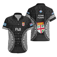 Fiji Rugby Hawaiian Shirt 2023 Fijian Tapa Pattern World Cup Black - Wonder Print Shop
