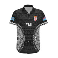 Custom Fiji Rugby Hawaiian Shirt 2023 Fijian Tapa Pattern World Cup Black - Wonder Print Shop