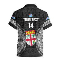 Custom Fiji Rugby Hawaiian Shirt 2023 Fijian Tapa Pattern World Cup Black - Wonder Print Shop