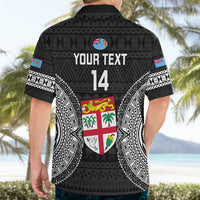 Custom Fiji Rugby Hawaiian Shirt 2023 Fijian Tapa Pattern World Cup Black - Wonder Print Shop
