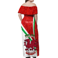 Wales Rugby Off Shoulder Maxi Dress 2023 World Cup Cymru Curve Style - Wonder Print Shop