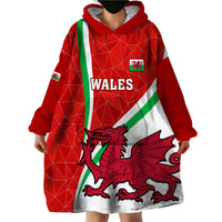 Wales Rugby Wearable Blanket Hoodie 2023 World Cup Cymru Curve Style - Wonder Print Shop