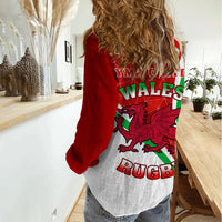Wales Rugby Women Casual Shirt 2023 World Cup Cymru Curve Style - Wonder Print Shop