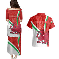 Custom Wales Rugby Couples Matching Puletasi Dress and Hawaiian Shirt 2023 World Cup Cymru Curve Style - Wonder Print Shop