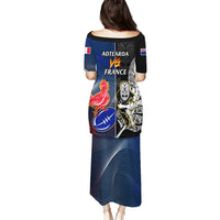 New Zealand And France Rugby Puletasi All Black With Les Bleus Together 2023 World Cup - Wonder Print Shop