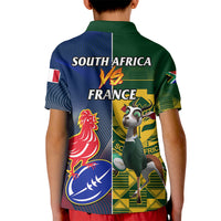 South Africa And France Rugby Kid Polo Shirt Springboks With Les Bleus Together 2023 World Cup - Wonder Print Shop