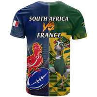 South Africa And France Rugby T Shirt Springboks With Les Bleus Together 2023 World Cup - Wonder Print Shop