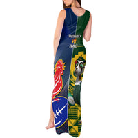 South Africa And France Rugby Tank Maxi Dress Springboks With Les Bleus Together 2023 World Cup - Wonder Print Shop