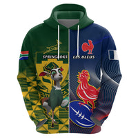 Custom South Africa And France Rugby Hoodie Springboks With Les Bleus Together 2023 World Cup - Wonder Print Shop