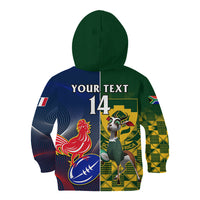 Custom South Africa And France Rugby Kid Hoodie Springboks With Les Bleus Together 2023 World Cup - Wonder Print Shop
