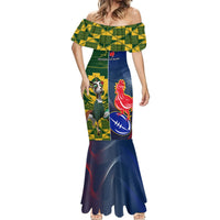 Custom South Africa And France Rugby Mermaid Dress Springboks With Les Bleus Together 2023 World Cup - Wonder Print Shop