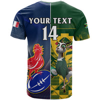 Custom South Africa And France Rugby T Shirt Springboks With Les Bleus Together 2023 World Cup - Wonder Print Shop