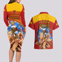 Spain Football Couples Matching Long Sleeve Bodycon Dress and Hawaiian Shirt 2023 World Cup Champions Proud Of Our Girls - Wonder Print Shop