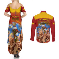 Spain Football Couples Matching Summer Maxi Dress and Long Sleeve Button Shirts 2023 World Cup Champions Proud Of Our Girls - Wonder Print Shop