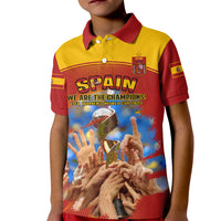 Spain Football Kid Polo Shirt 2023 World Cup Champions Proud Of Our Girls - Wonder Print Shop