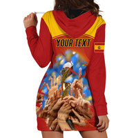 Custom Spain Football Hoodie Dress 2023 World Cup Champions Proud Of Our Girls - Wonder Print Shop