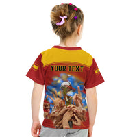 Custom Spain Football Kid T Shirt 2023 World Cup Champions Proud Of Our Girls - Wonder Print Shop