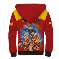 Custom Spain Football Sherpa Hoodie 2023 World Cup Champions Proud Of Our Girls - Wonder Print Shop