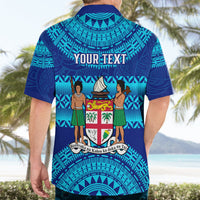 Personalised Fiji Hawaiian Shirt Unique Fijian Tapa Pattern With Coat Of Arms - Wonder Print Shop