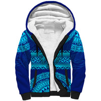 Personalised Fiji Sherpa Hoodie Unique Fijian Tapa Pattern With Coat Of Arms - Wonder Print Shop