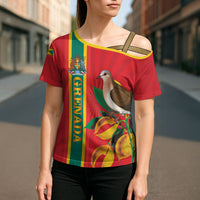 Grenada Dove Nutmeg Cross Shoulder Shirt Island of Spice Proud