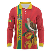Grenada Dove Nutmeg Long Sleeve Polo Shirt Island of Spice Proud