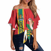 Grenada Dove Nutmeg Off Shoulder Wrap Waist Top Island of Spice Proud