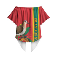Grenada Dove Nutmeg Off Shoulder Wrap Waist Top Island of Spice Proud