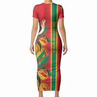 Grenada Dove Nutmeg Short Sleeve Bodycon Dress Island of Spice Proud