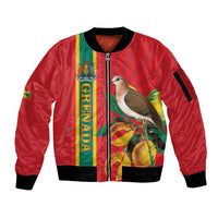 Grenada Dove Nutmeg Sleeve Zip Bomber Jacket Island of Spice Proud