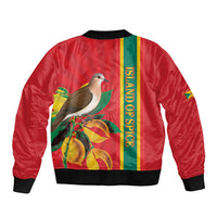 Grenada Dove Nutmeg Sleeve Zip Bomber Jacket Island of Spice Proud