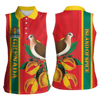 Grenada Dove Nutmeg Women Sleeveless Polo Shirt Island of Spice Proud