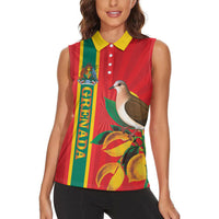Grenada Dove Nutmeg Women Sleeveless Polo Shirt Island of Spice Proud