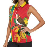 Grenada Dove Nutmeg Women Sleeveless Polo Shirt Island of Spice Proud