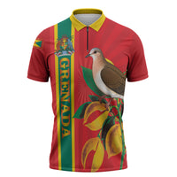 Grenada Dove Nutmeg Zipper Polo Shirt Island of Spice Proud