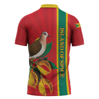 Grenada Dove Nutmeg Zipper Polo Shirt Island of Spice Proud