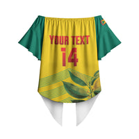 Grenada Football 2026 Custom Off Shoulder Wrap Waist Top Go Spice Boys Nutmeg Yellow Version