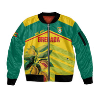 Grenada Football 2026 Custom Sleeve Zip Bomber Jacket Go Spice Boys Nutmeg Yellow Version