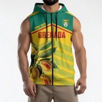 Grenada Football 2026 Custom Sleeveless Zip Hoodie Go Spice Boys Nutmeg Yellow Version