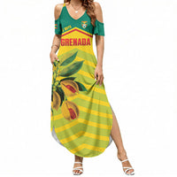 Grenada Football 2026 Custom Summer Maxi Dress Go Spice Boys Nutmeg Yellow Version