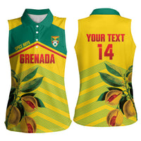 Grenada Football 2026 Custom Women Sleeveless Polo Shirt Go Spice Boys Nutmeg Yellow Version