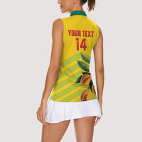Grenada Football 2026 Custom Women Sleeveless Polo Shirt Go Spice Boys Nutmeg Yellow Version
