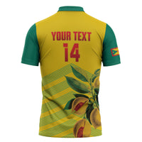Grenada Football 2026 Custom Zipper Polo Shirt Go Spice Boys Nutmeg Yellow Version
