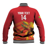 Grenada Football 2026 Custom Baseball Jacket Go Spice Boys Nutmeg Red Version