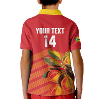 Grenada Football 2026 Custom Kid Polo Shirt Go Spice Boys Nutmeg Red Version