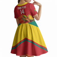 Grenada Football 2026 Custom Kid Short Sleeve Dress Go Spice Boys Nutmeg Red Version