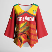 Grenada Football 2026 Custom Kimono Sleeve Blouse Go Spice Boys Nutmeg Red Version