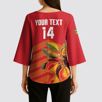 Grenada Football 2026 Custom Kimono Sleeve Blouse Go Spice Boys Nutmeg Red Version