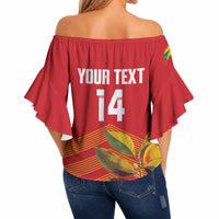 Grenada Football 2026 Custom Off Shoulder Wrap Waist Top Go Spice Boys Nutmeg Red Version