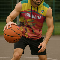 Grenada Football 2026 Custom Sleeveless Hoodie Go Spice Boys Nutmeg Red Version